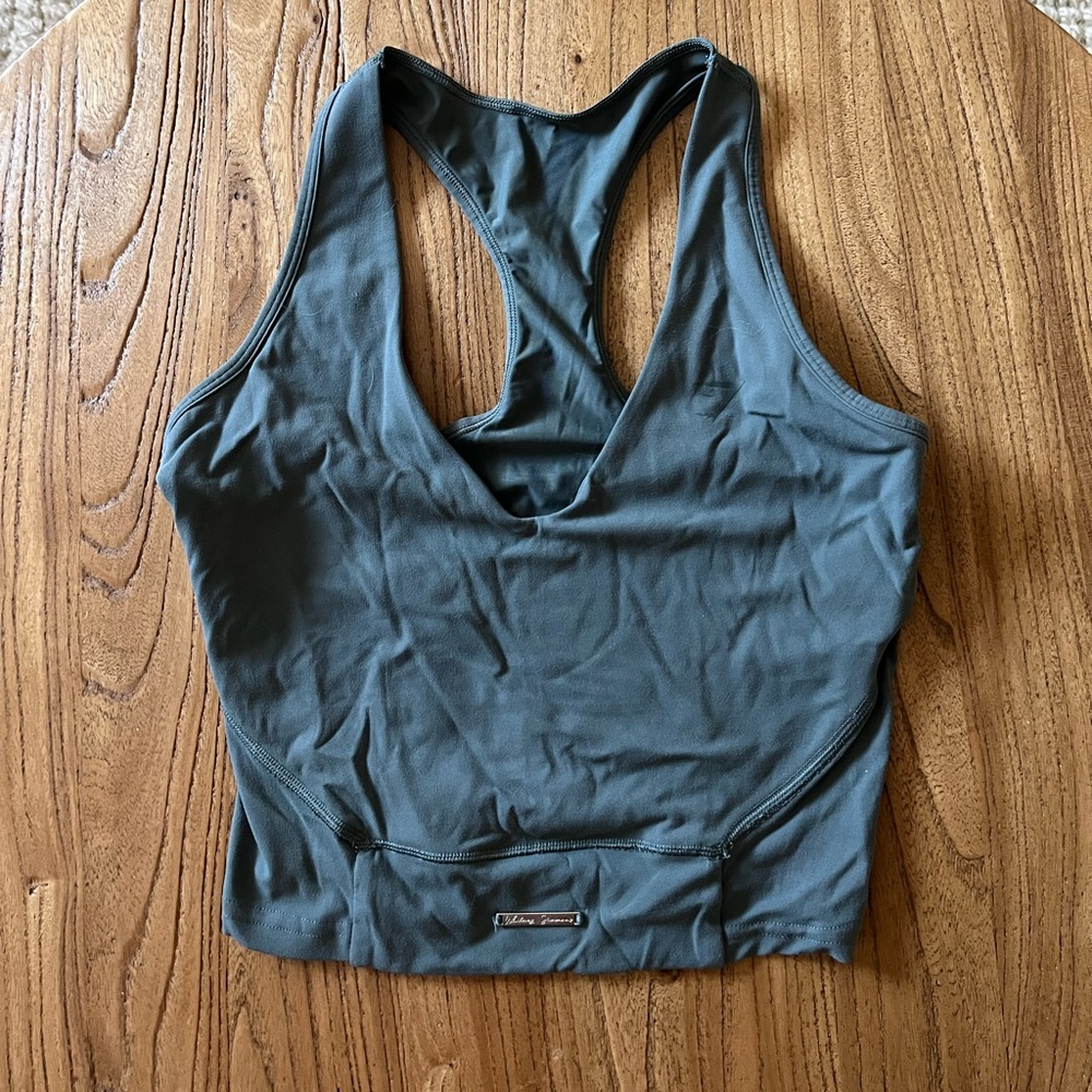 Whitney Simmons Gymshark Army Green Top